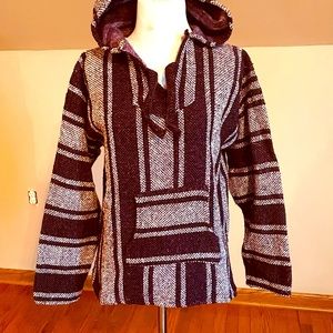 Purple authentic Baja poncho NWT